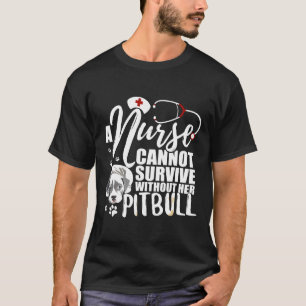 T-shirt Infirmière Chien Maman Pitbull Infirmière Cadeau P
