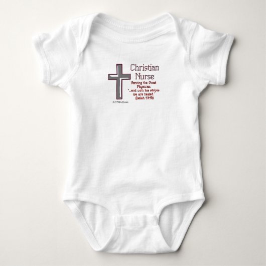 T-shirt Infirmière chrétienne Cross2 (Devant)