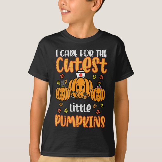 T-shirt Infirmière citrouille Halloween Scrub Top Automne  (Devant)