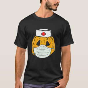 T-shirt Infirmière Citrouille Jackolantern Halloween Inscr
