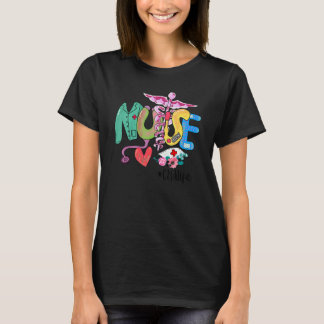 T-shirt Infirmière cœur stéthoscope Cna vie infirmière Vi