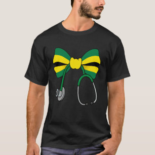 T-shirt Infirmière coquette jamaïcaine nœud drapeau jamaïc