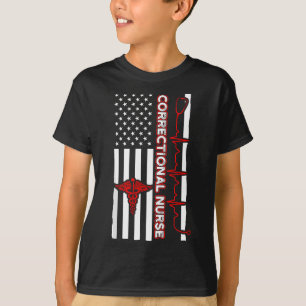 T-shirt Infirmière correctionnelle USA Drapeau Infirmière