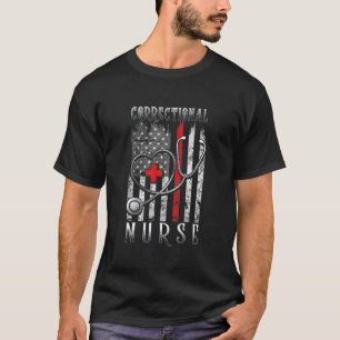 T-shirt Infirmière correctionnelle vintage American Flag