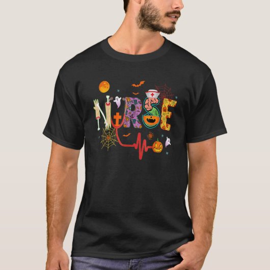 T-shirt Infirmière Costume Halloween Stethoscope Pump puls (Devant)