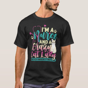 T-shirt Infirmière Dame aux chats folle Lpn Rn Étudiante