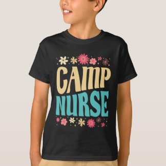 T-shirt Infirmière de camp tenue florale camping d'été inf