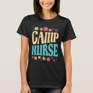 T-shirt Infirmière de camp tenue florale camping d'été inf