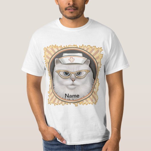 T-shirt infirmière de chat perse (Devant)