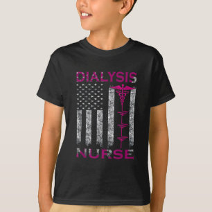 T-shirt infirmière de dialyse Sensibilisation drapeau amér