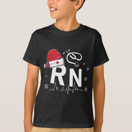 T-shirt infirmière de la RN Santa Hat Noël Noël Noël Noël (Devant)
