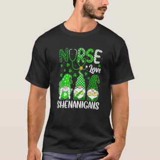 T-shirt Infirmière de la Saint-Patrick Amour Shenanigans D
