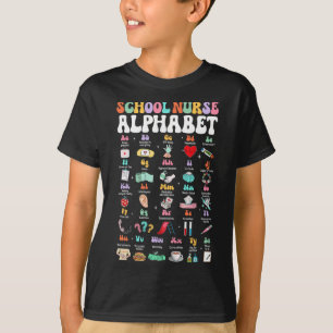 T-shirt Infirmière de l'école Abc Mignonne Groovy Alphabet