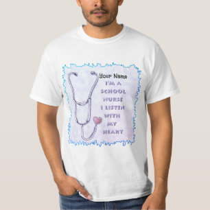 T-shirt Infirmière de l'école de coeur Stethoscope