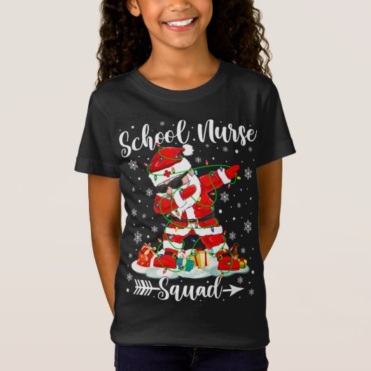 T-Shirt Infirmière de l'école Squad Cute Infirmière Noël D (Devant)
