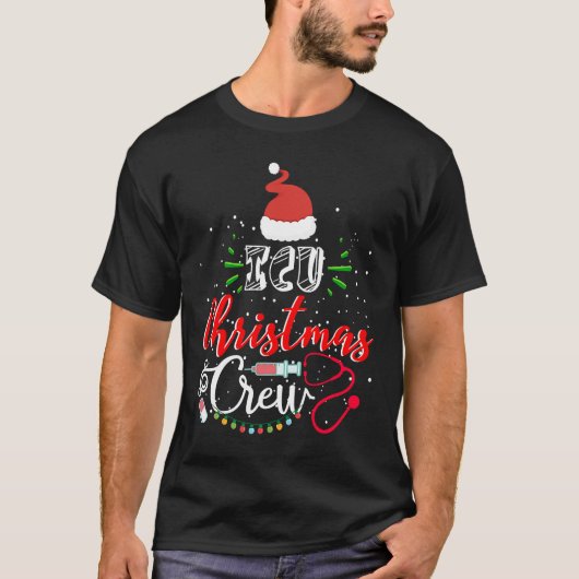 T-shirt Infirmière de l'ICU équipage de Noël Cute Xmas (Devant)