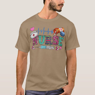 T-shirt Infirmière de l'Ouest Leopard Serape Infirmière in