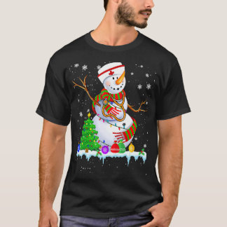 T-shirt Infirmière de neige lumières Noël Noël Arbre de No