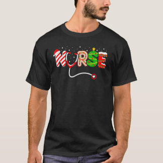 T-shirt Infirmière de Noël Santa Elf Rn Nicu Er Équipe de