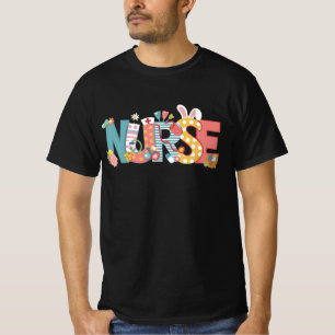 T-shirt Infirmière de Pâques Stéthoscope Lapin Oeufs