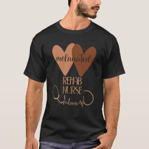 T-shirt Infirmière de réadaptation noire Femme mélanisée H