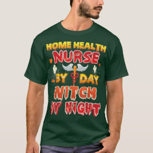T-shirt Infirmière de santé par jour sorcière nuit Hallowe