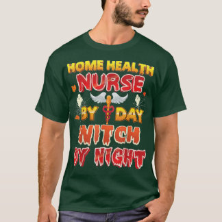 T-shirt Infirmière de santé par jour sorcière nuit Hallowe