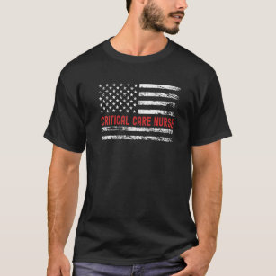 T-shirt Infirmière de soins critiques USA Drapeau Professi