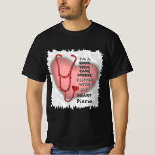 T-shirt Infirmière de soins de longue durée du coeur rouge