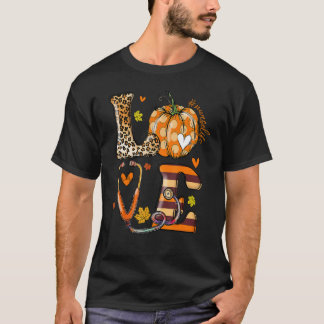 T-shirt Infirmière de vie Bonjour Automne Citrouille Infi