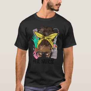 T-shirt Infirmière des urgences chignon désordonné cheveux