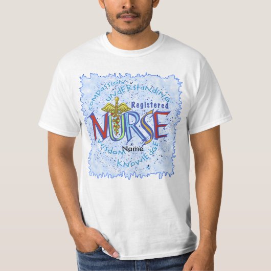 T-shirt Infirmière diplômée Caducée (Devant)
