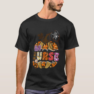 T-shirt Infirmière diplômée Halloween Citrouille Léopard I