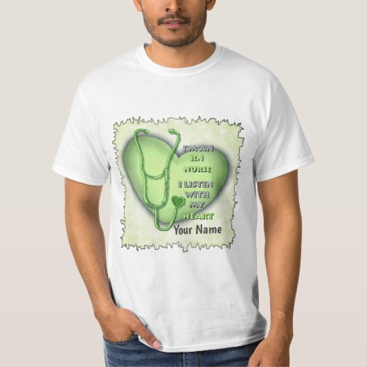 T-shirt Infirmière diplômée RN Cœur Vert (Devant)
