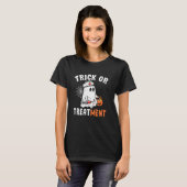T-shirt Infirmière Drôle Costume Halloween Boo Ghost Trick (Devant entier)
