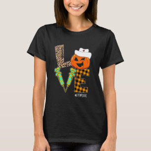 T-shirt Infirmière DSP Leopard Citrouille Halloween Love I