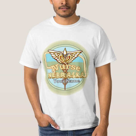T-shirt Infirmière du Nebraska Caducée (Devant)