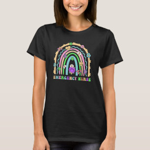 T-shirt Infirmière d'urgence Super rétro Vintage Rainbow C