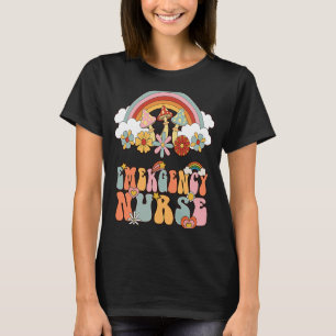 T-shirt Infirmière d'urgence Super rétro Vintage Rainbow C
