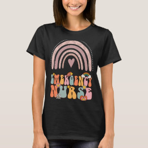 T-shirt Infirmière d'urgence Super rétro Vintage Rainbow C