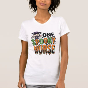 T-shirt Infirmière effrayante Halloween Dessin de gravure 