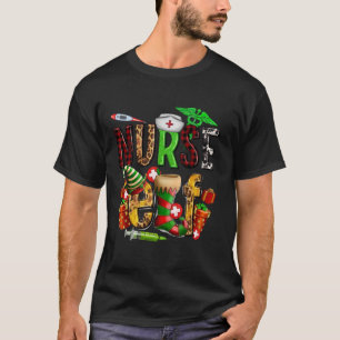 T-shirt Infirmière Elfe Noël Infirmière Vie Buffalo Pla