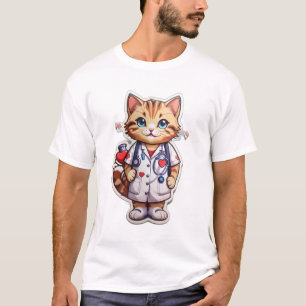 T-shirt Infirmière en cardiologie du chat mou