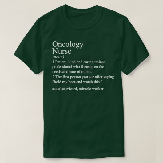 T-shirt infirmière en oncologie (Design devant)