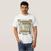 T-shirt Infirmière en or Patchwork (Devant entier)