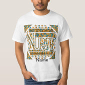 T-shirt Infirmière en or Patchwork (Devant)