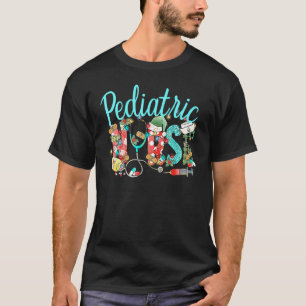 T-shirt Infirmière en Pédiatrie Noël Rétro RN de Noël Infi