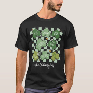 T-shirt Infirmière en salle d'accouchement Trèfles Rétro S
