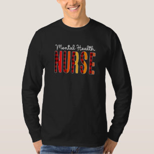 T-shirt Infirmière en santé mentale Plaid Red Love Heart S