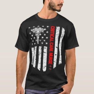 T-shirt Infirmière en soins critiques American Flag RN Ins